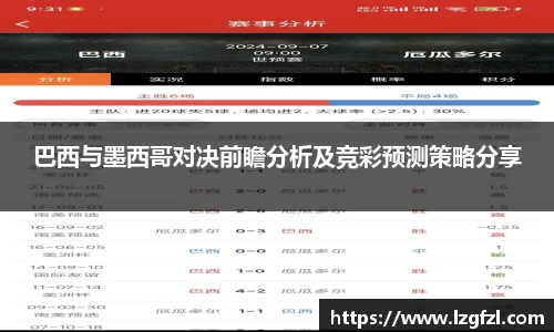 巴西与墨西哥对决前瞻分析及竞彩预测策略分享