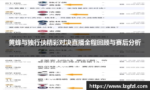 黄蜂与独行侠精彩对决直播全程回顾与赛后分析